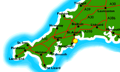 Map of Cornwall