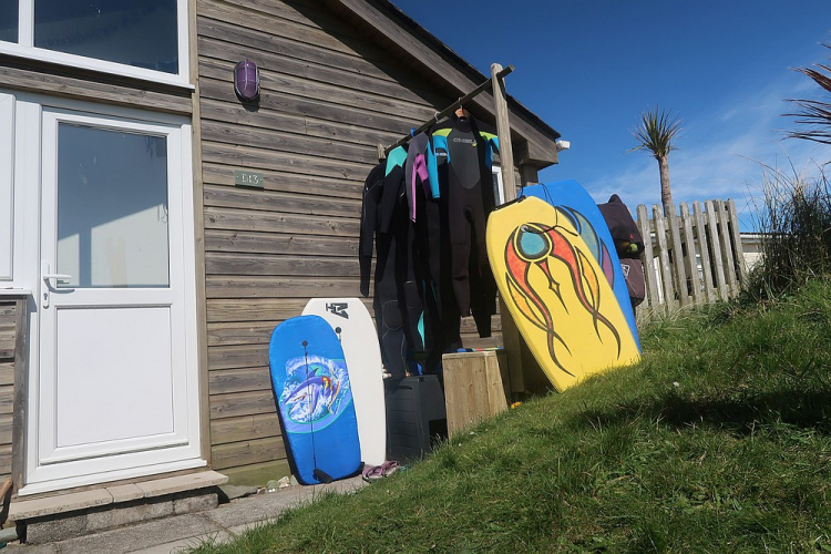 Surf Board and Wet Suit Drying Area