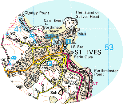 St Ives England Map St Ives, Cornwall. Map Of St Ives